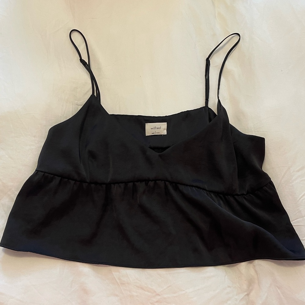 Aritzia Cropped Satin Tank